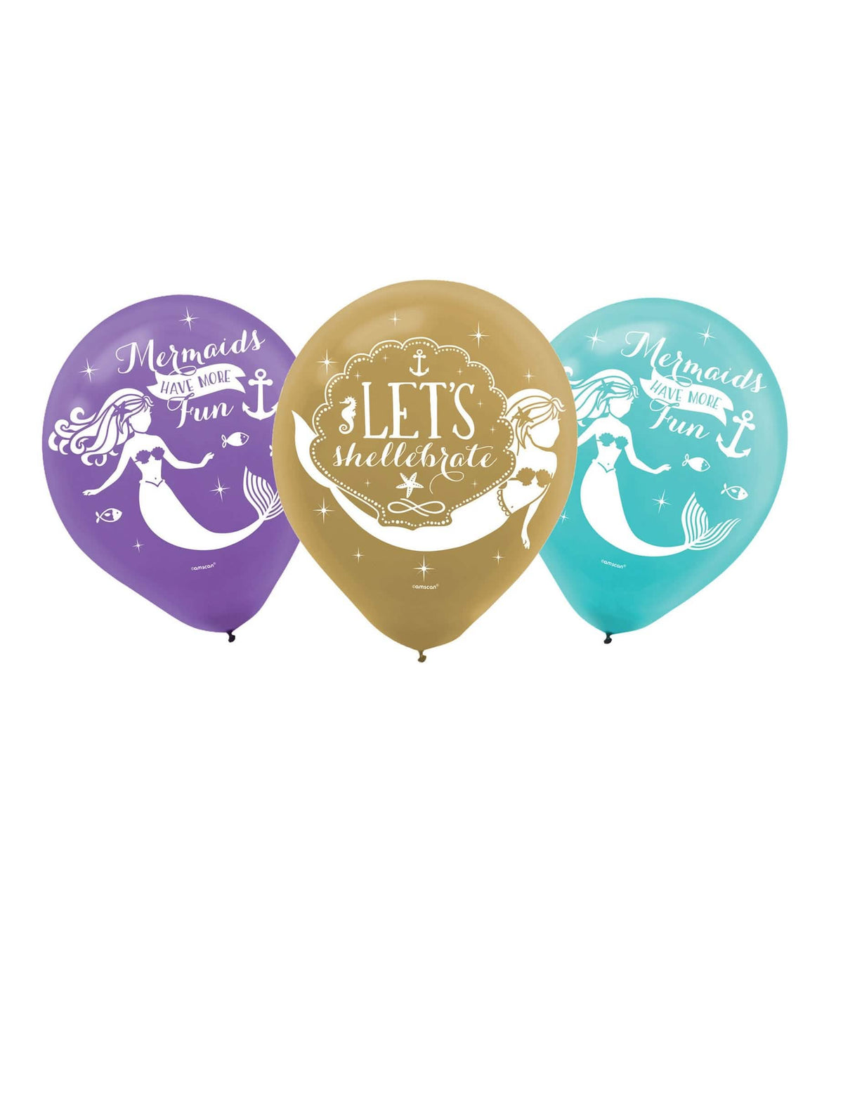 globos de látex sueños de sirenas para decoración de cumpleaños malva dorado y turquesa