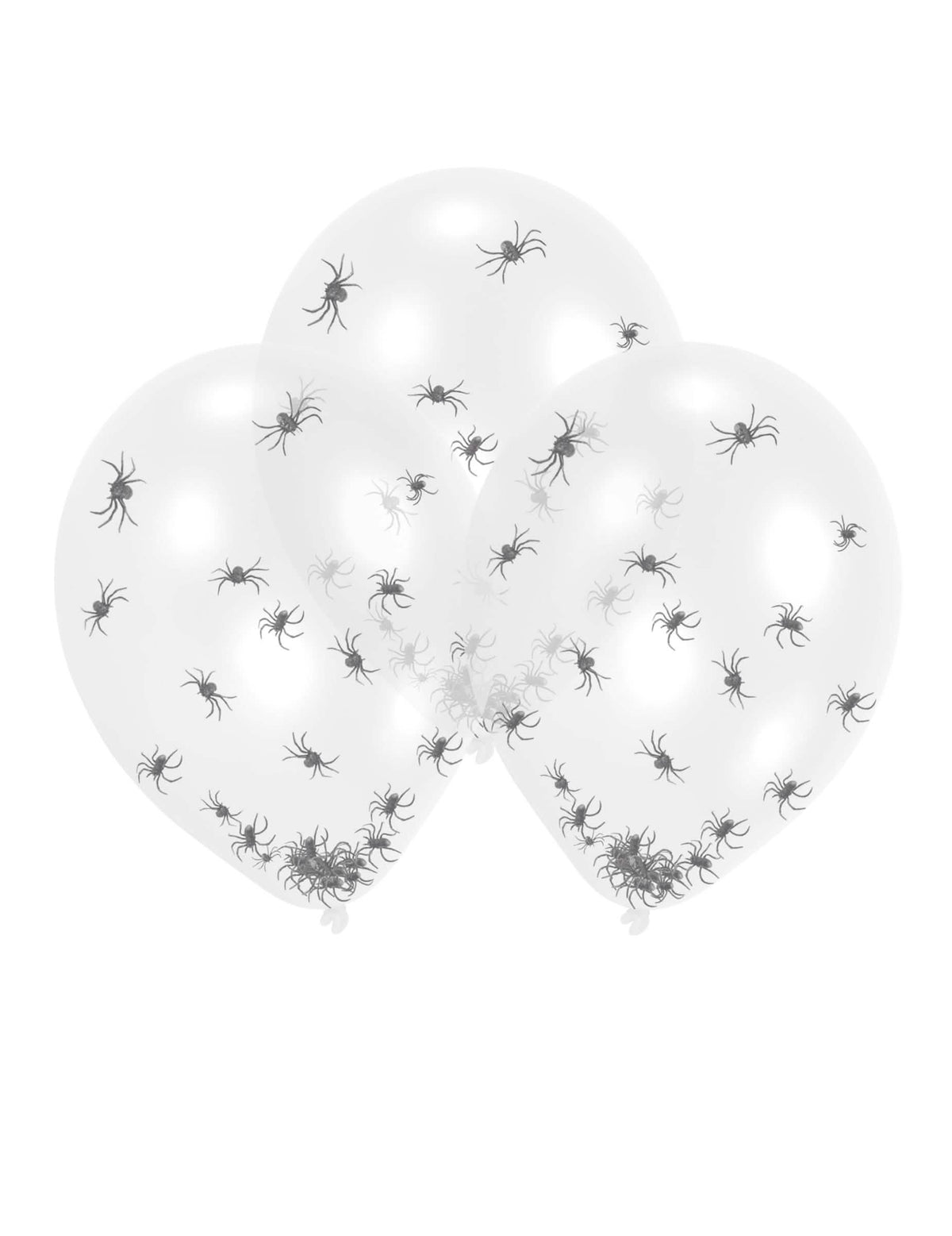 globos de látex arañas para fiesta transparentes con confetis