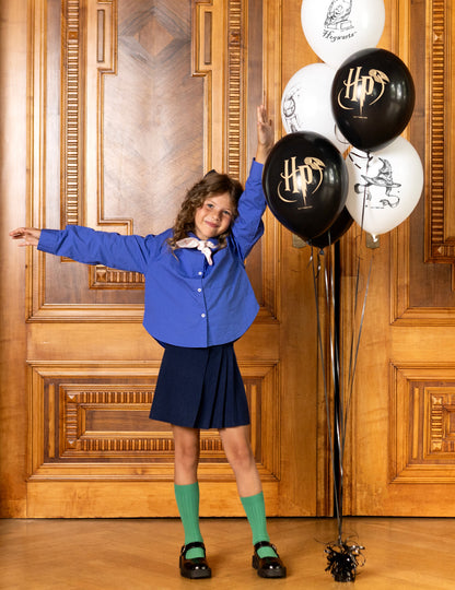 6 Globos Harry Potter™ blanco y negro 30 cm