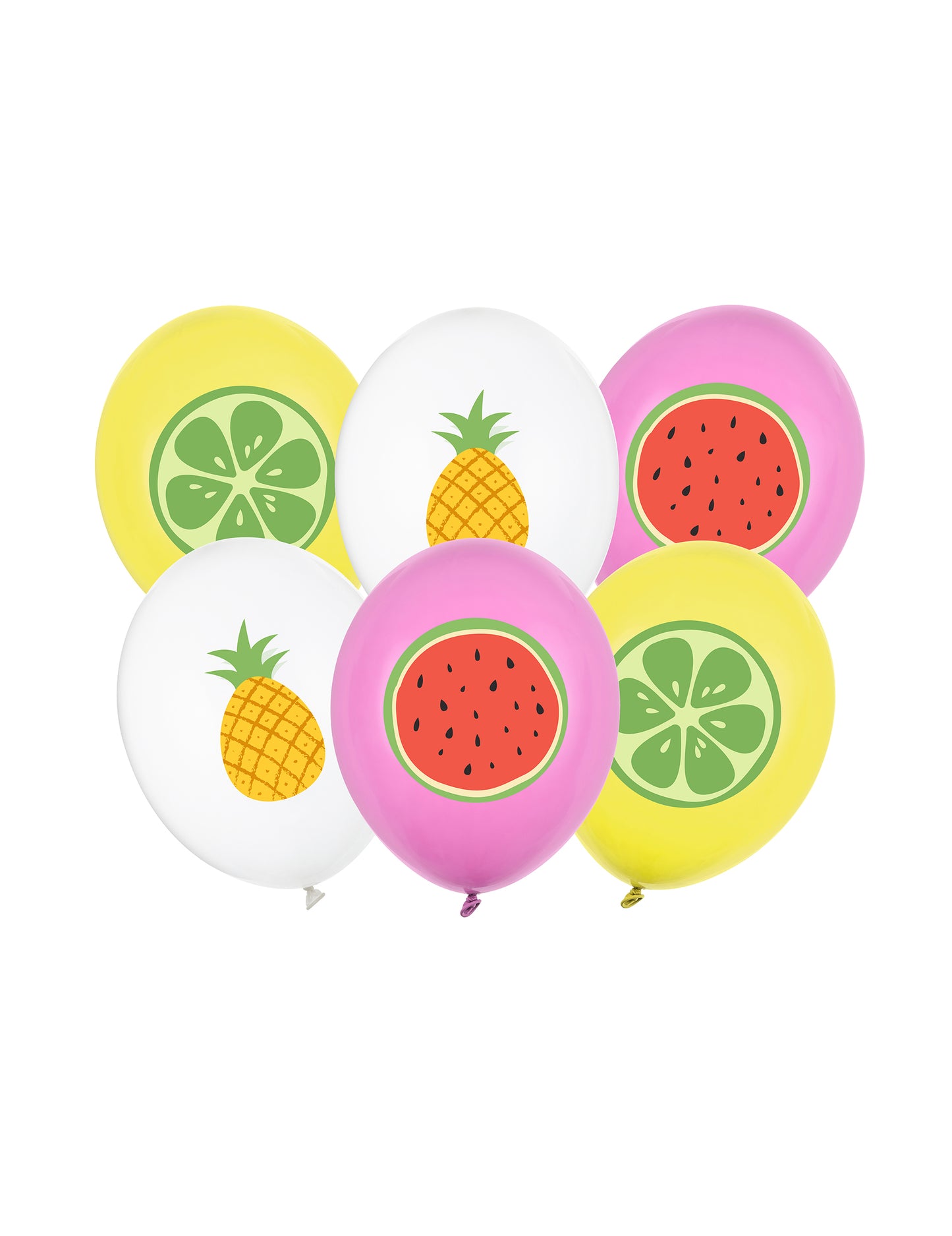 6 Globos de látex frutas de verano 30 cm