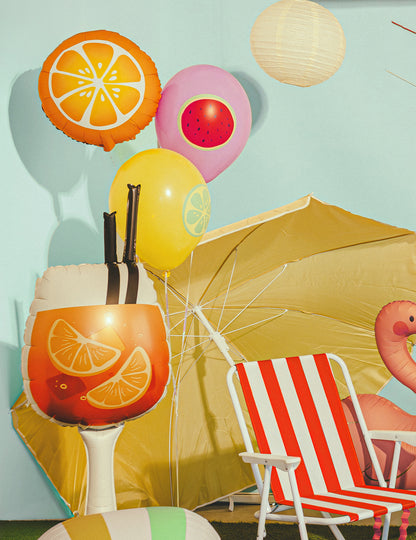 6 Globos de látex frutas de verano 30 cm