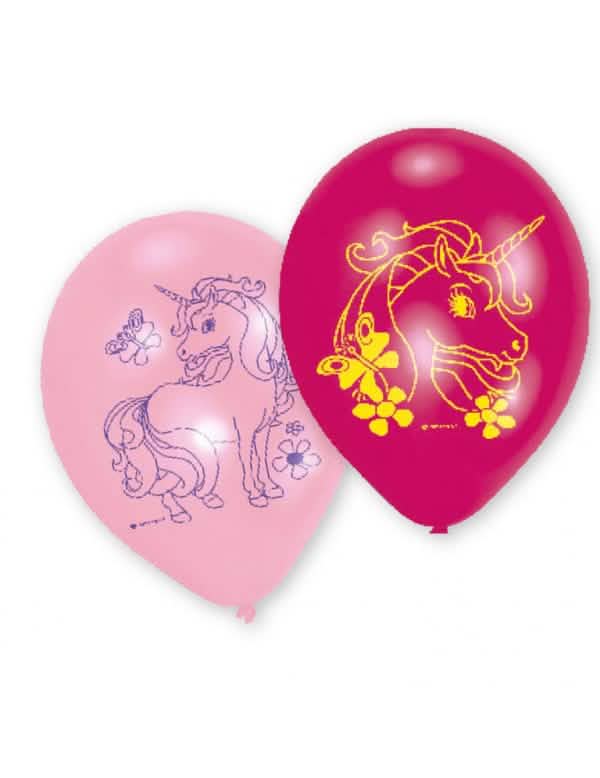 globos de látex unicornio para niño rosa y fucsia