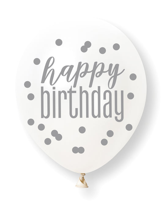 6 Globos círculo Happy Birthday