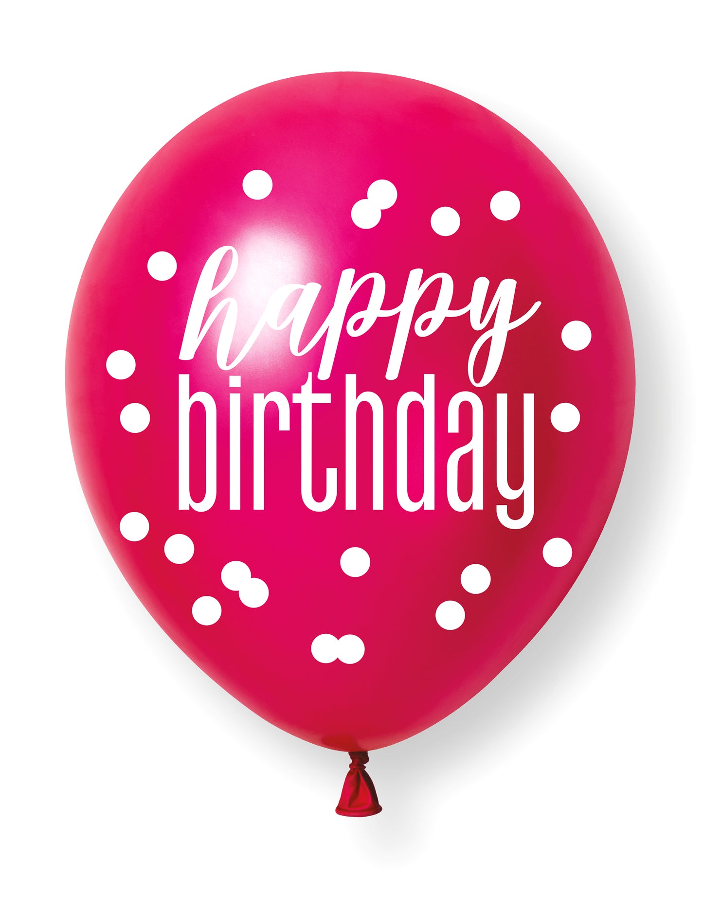 6 Ballons roses, violets et blancs Happy Birthday