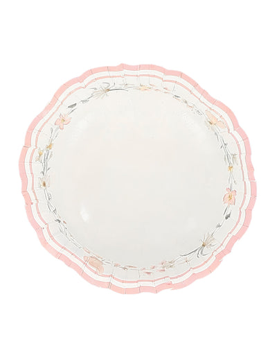 Bols en carton fée pour anniversaire blanc et rose pastel