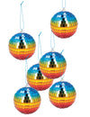 6 bolas de discoteca arco iris de 8 cm
