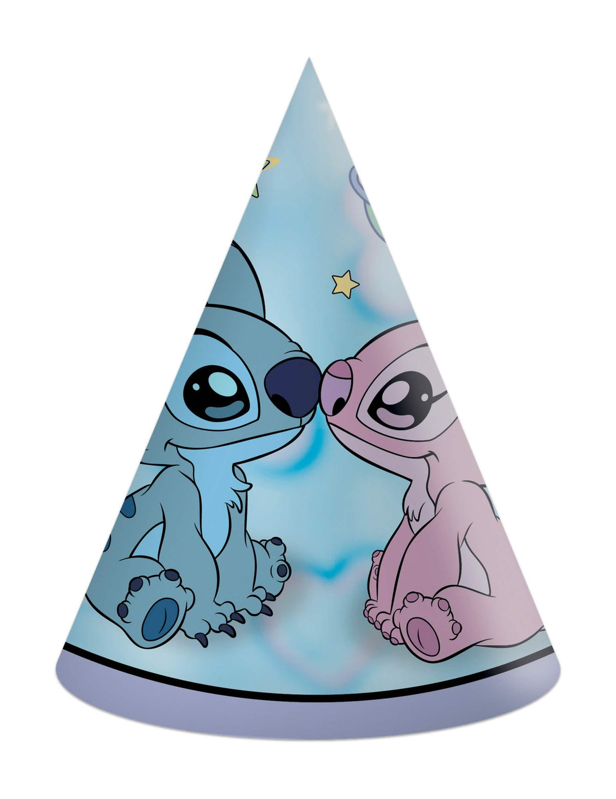 Chapeaux de fête Angel et Stitch pour enfant bleu ciel