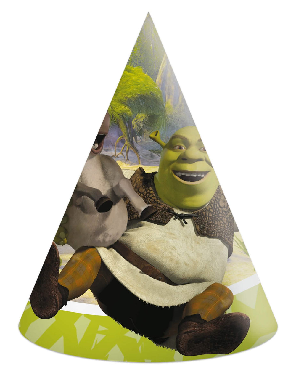 Sombrero de fiesta Shrek para niño verde con el burro