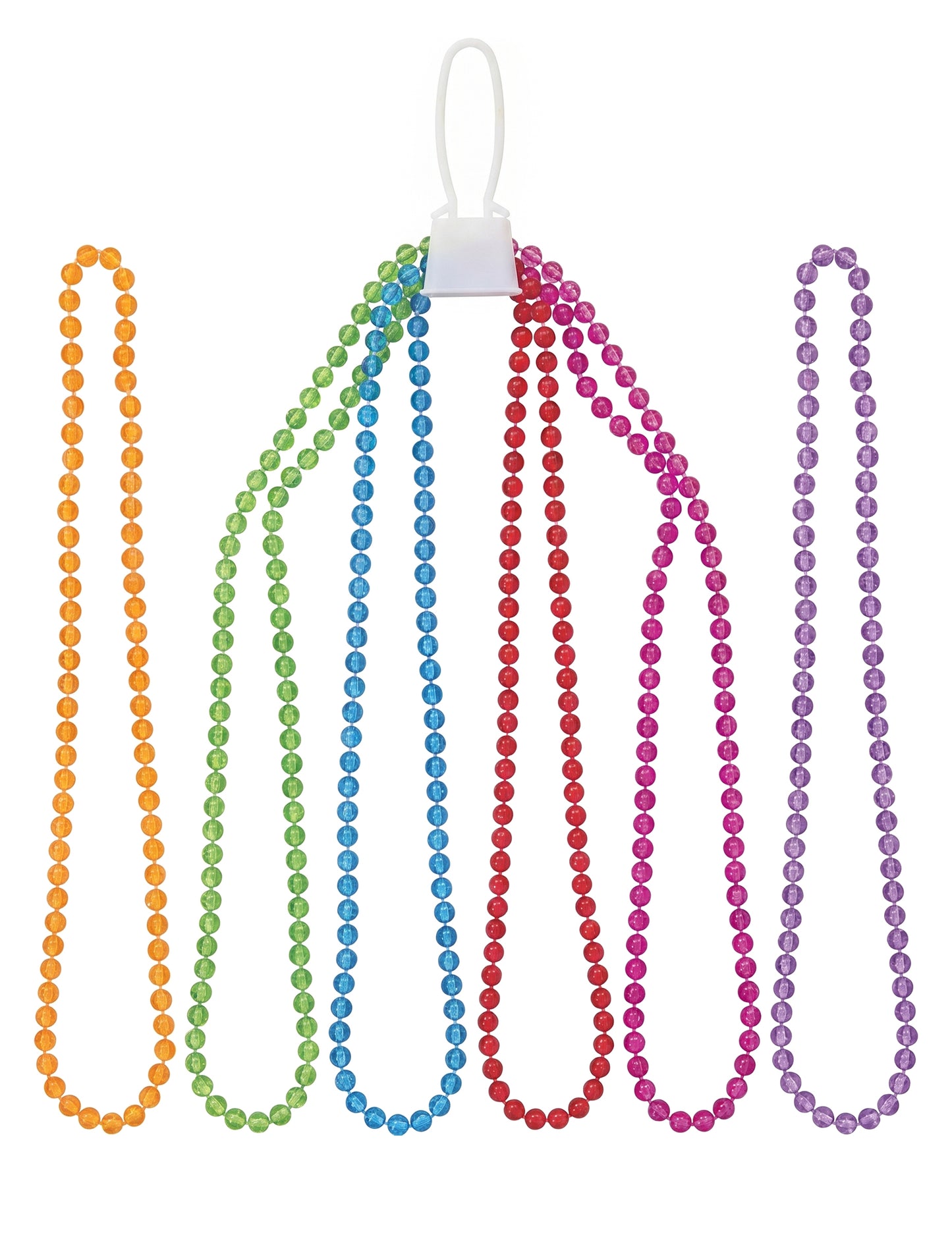 6 collares de perlas de plástico transparentes y coloridos