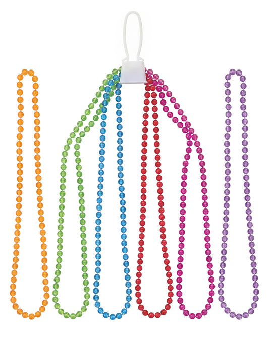 6 collares de perlas de plástico transparentes y coloridos