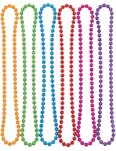 6 collares de perlas de plástico transparentes y coloridos