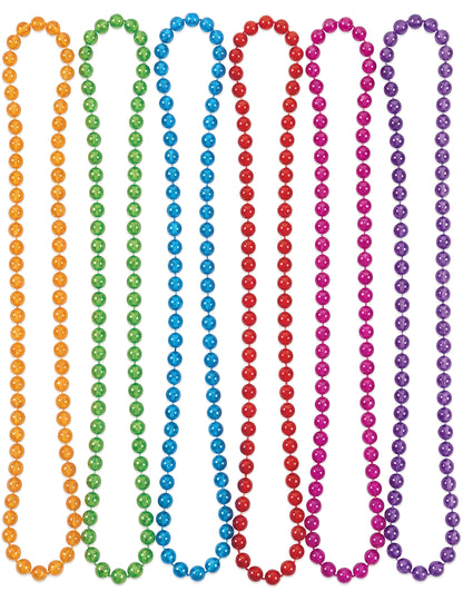 6 collares de perlas de plástico transparentes y coloridos
