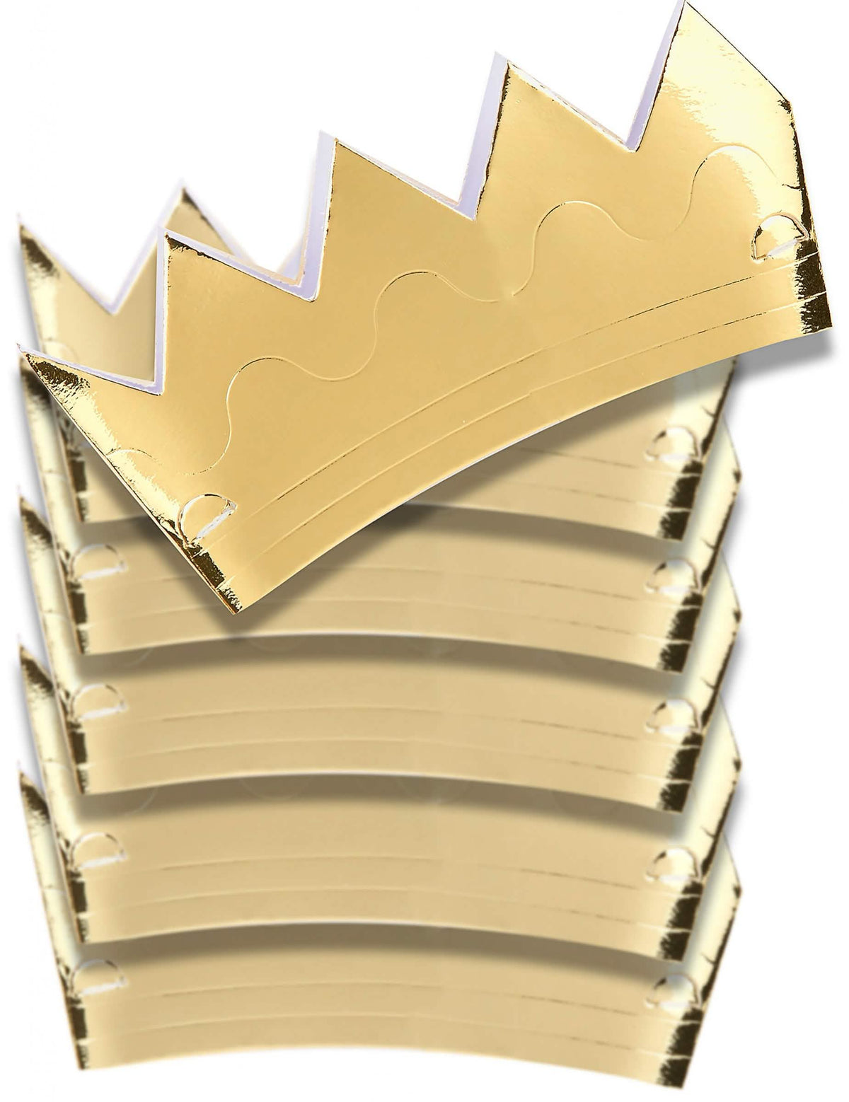 6 mini coronas doradas para fiesta en cartón brillante