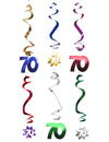 Décorations à suspendre spirale 70 ans pour anniversaire multicolores métallisées