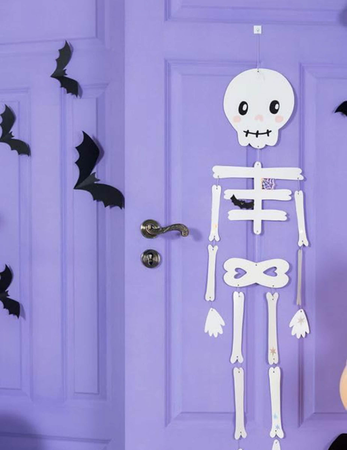 6 Decoraciones de papel murciélagos negros 19 y 29 cm