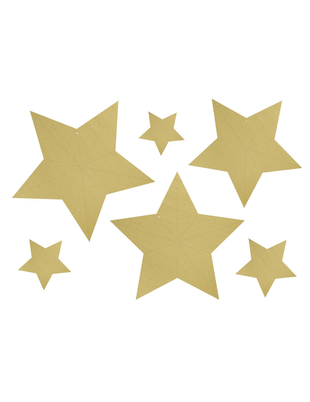 Juego de 6 estrellas de diferentes tamaños de la estrella para colgar 3D navidad