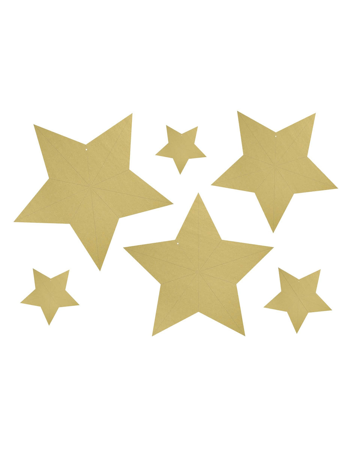 Juego de 6 estrellas de diferentes tamaños de la estrella para colgar 3D navidad