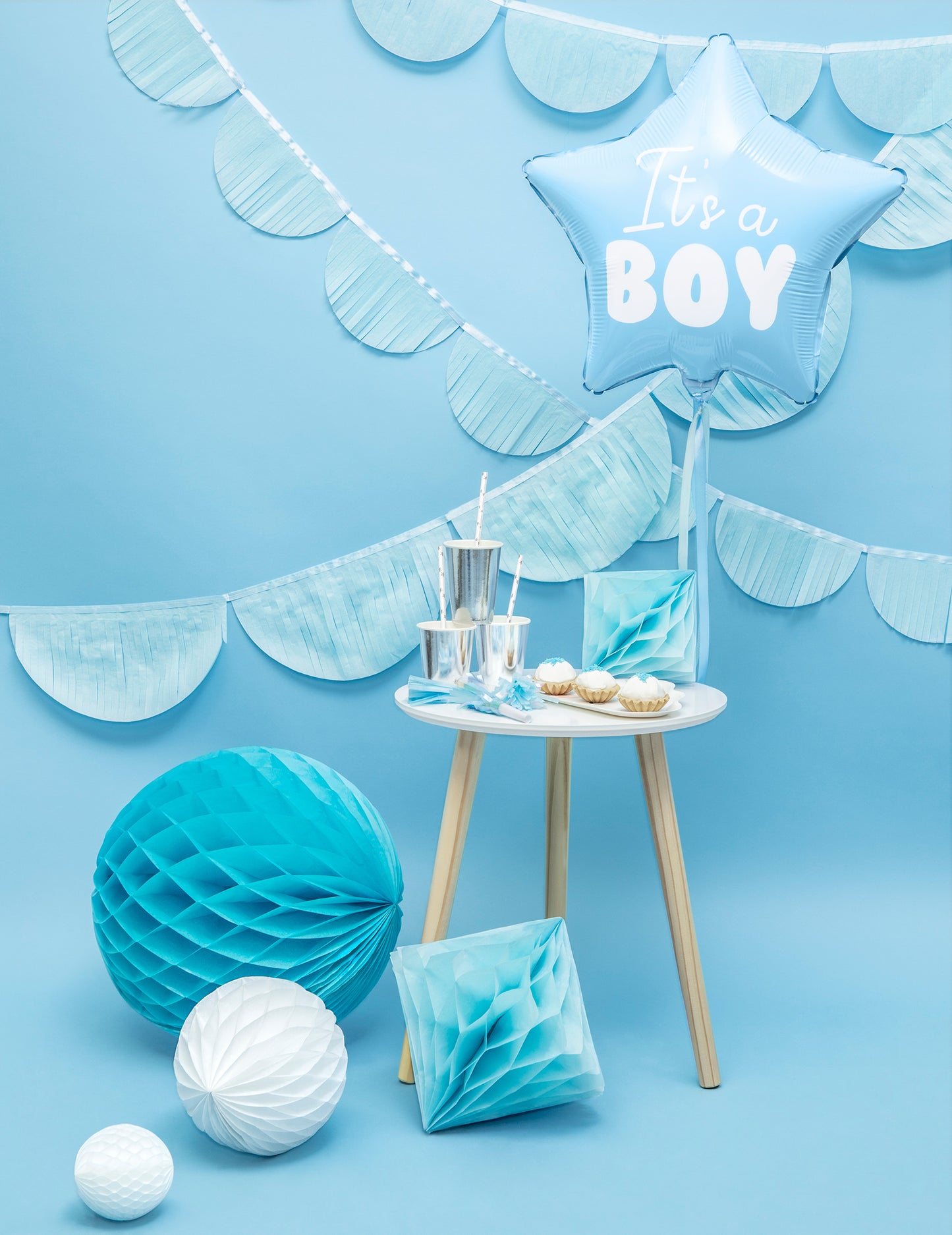 Gobelets de baby shower pour garçon argentés