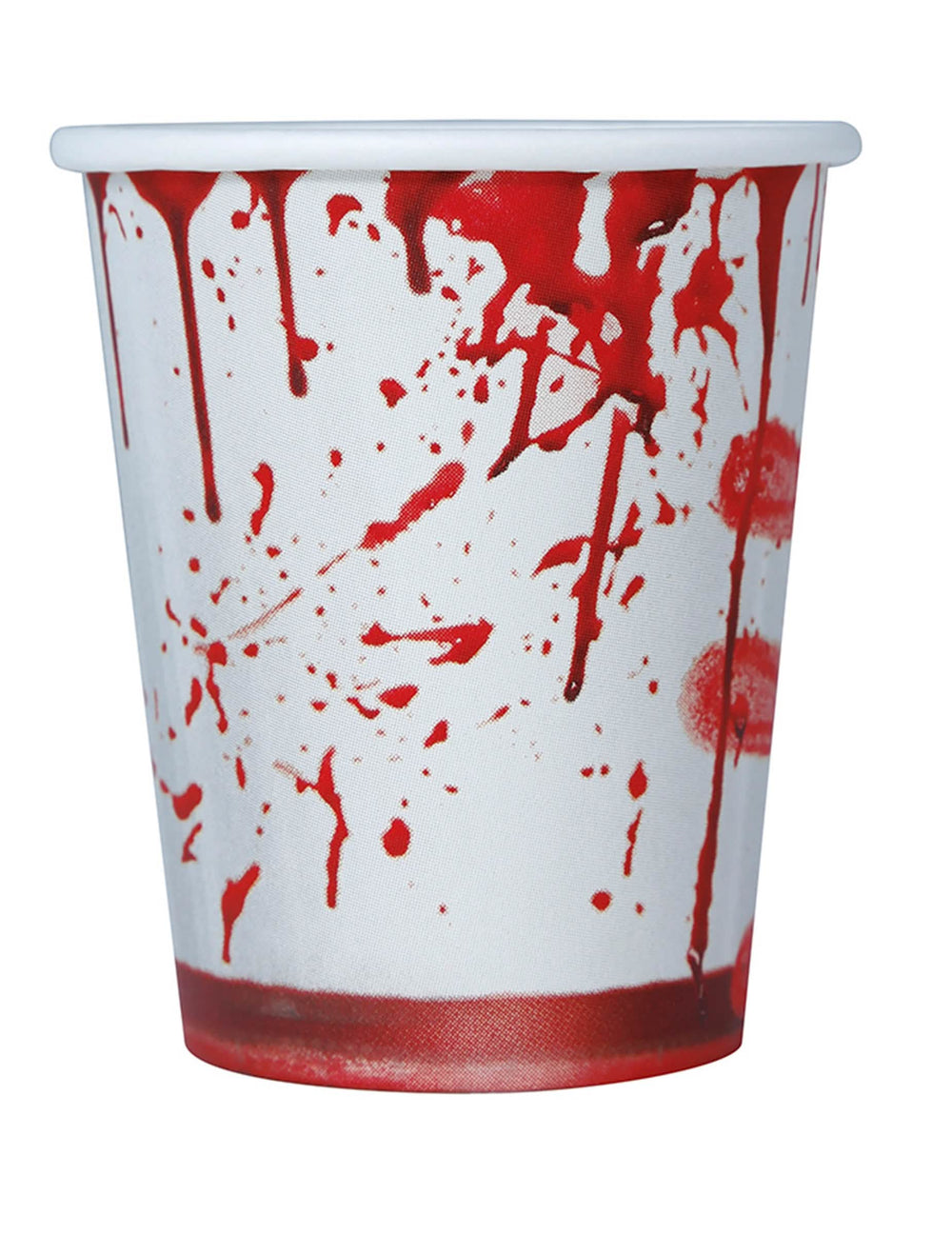Vasos de cartón halloween ensangrentado blanco y rojo