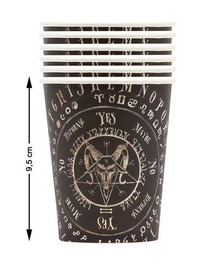 Détail des dimensions des gobelets en carton ouija