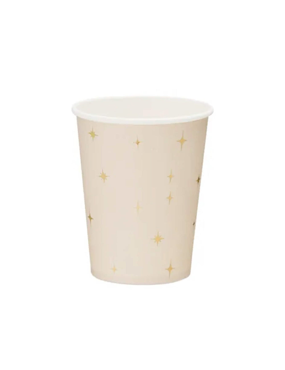 Gobelets étoiles pour fête crème et or