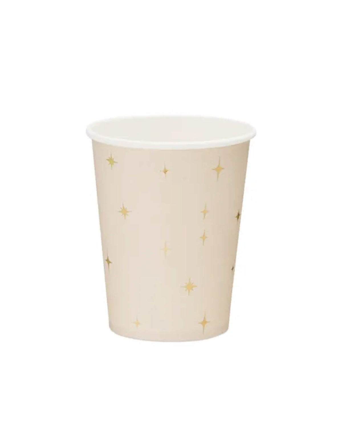 Gobelets étoiles pour fête crème et or