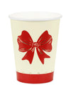 6 vasos Lazo rojo y beige 25 cl
