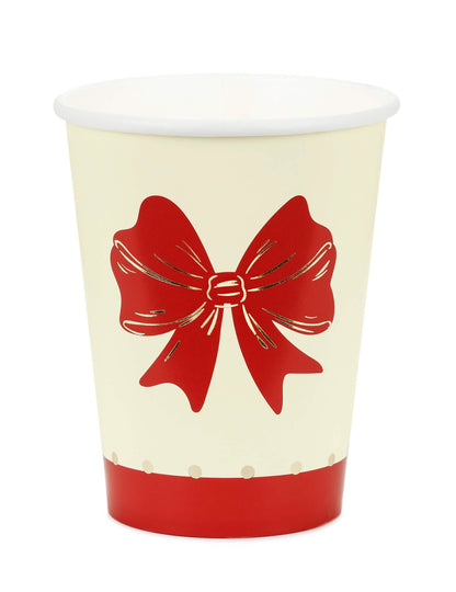 6 vasos Lazo rojo y beige 25 cl