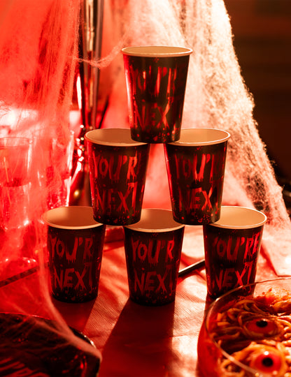 6 Vasos de cartón You're Next 250 ml