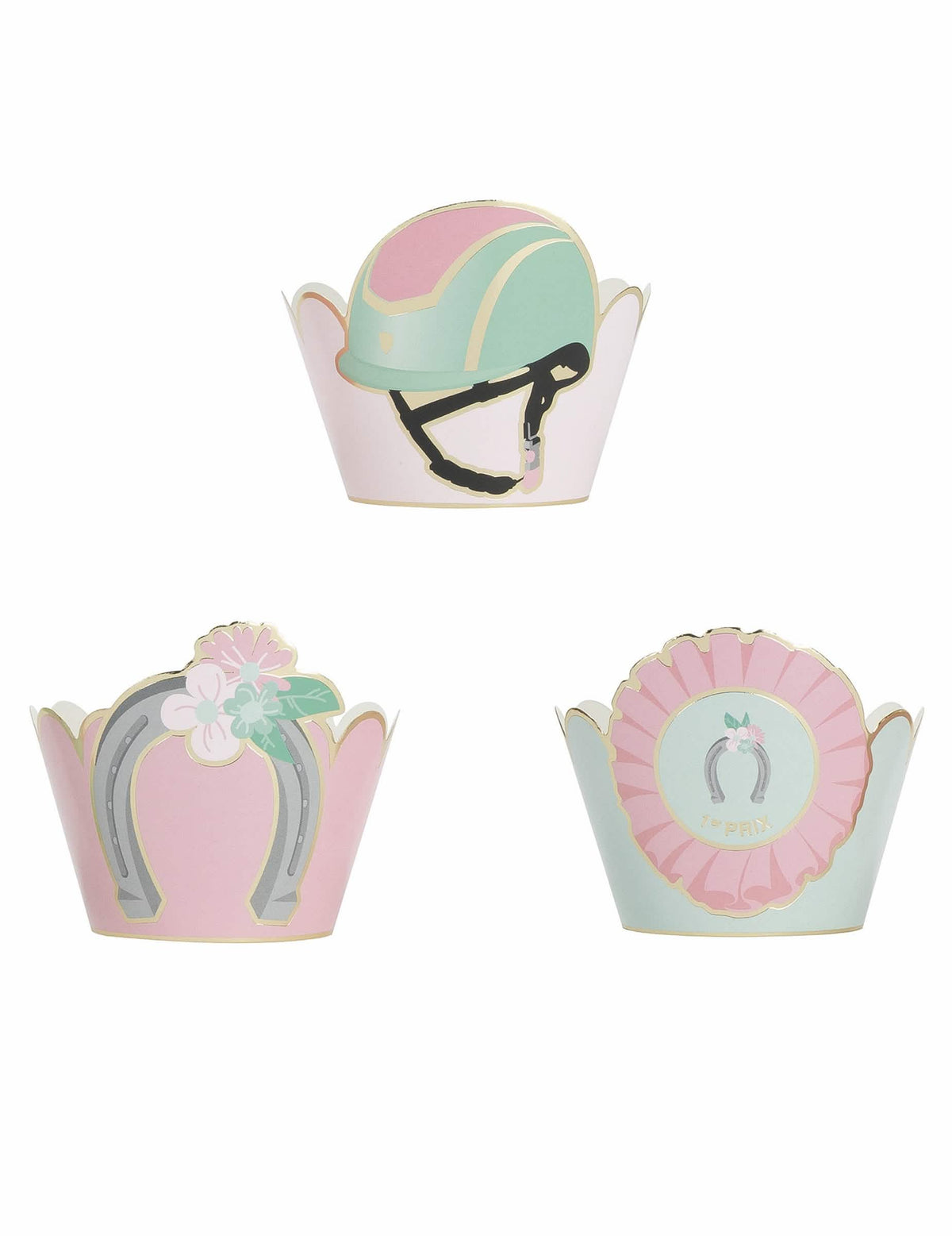Moldes para cupcake caballo azul y rosa pastel