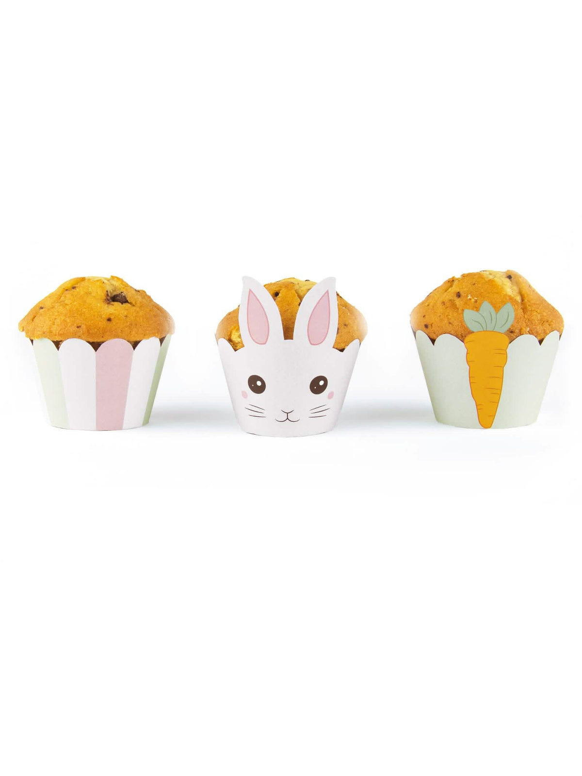 Moldeados cupcake lapinou para pascua blancos con motivos de zanahoria