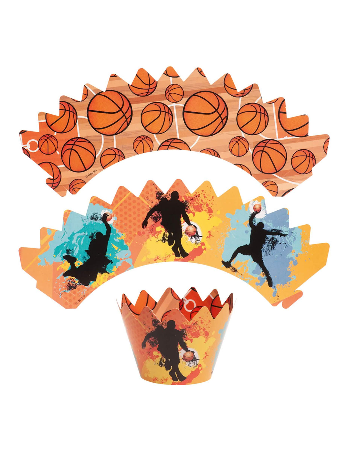 Kit de decoración para 6 cupcakes con adornos de Baloncesto
