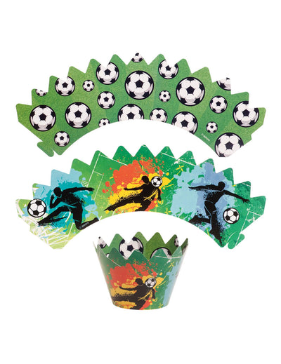 Kit de 6 decoraciones para cupcakes con toppers de Fútbol