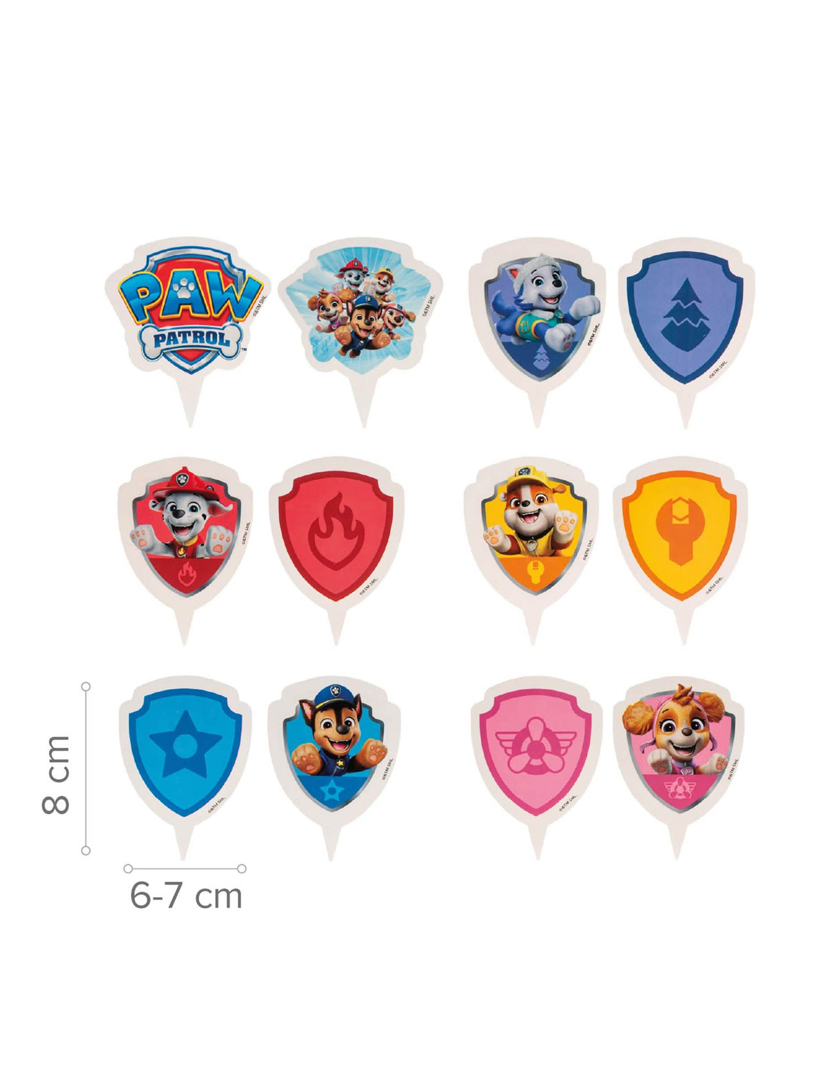 Kit de 6 decoraciones para cupcakes con toppers de la Patrulla Canina™