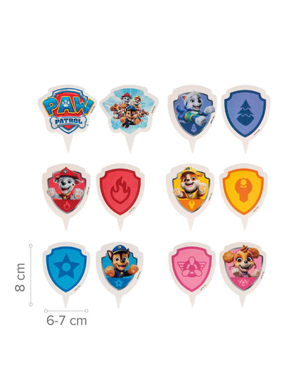 Kit de 6 decoraciones para cupcakes con toppers de la Patrulla Canina™