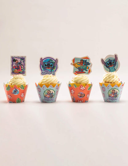 Kit de 6 decoraciones para cupcakes con adornos Stitch™