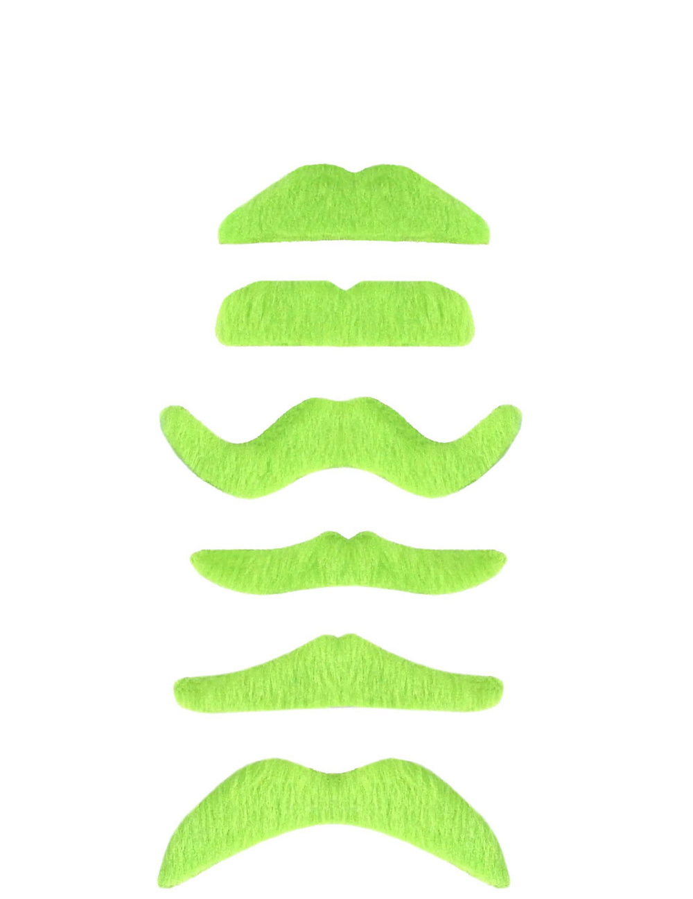 Lote de bigotes verde fosforito para adulto