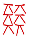 6 lazos finos de terciopelo rojo 13 x 13 cm