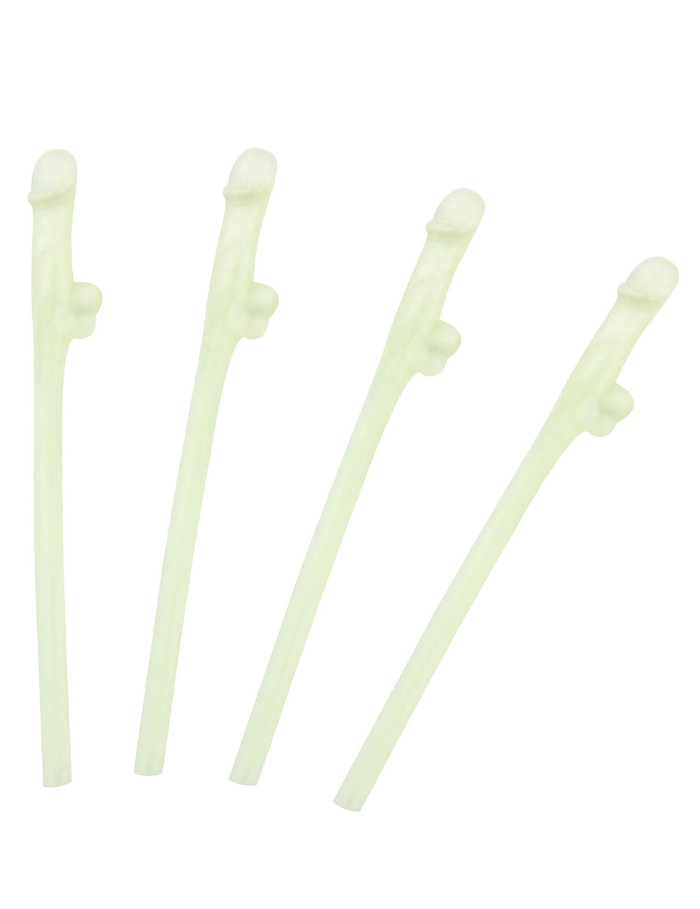 Pailles coquines phosphorescentes pour adulte blanches
