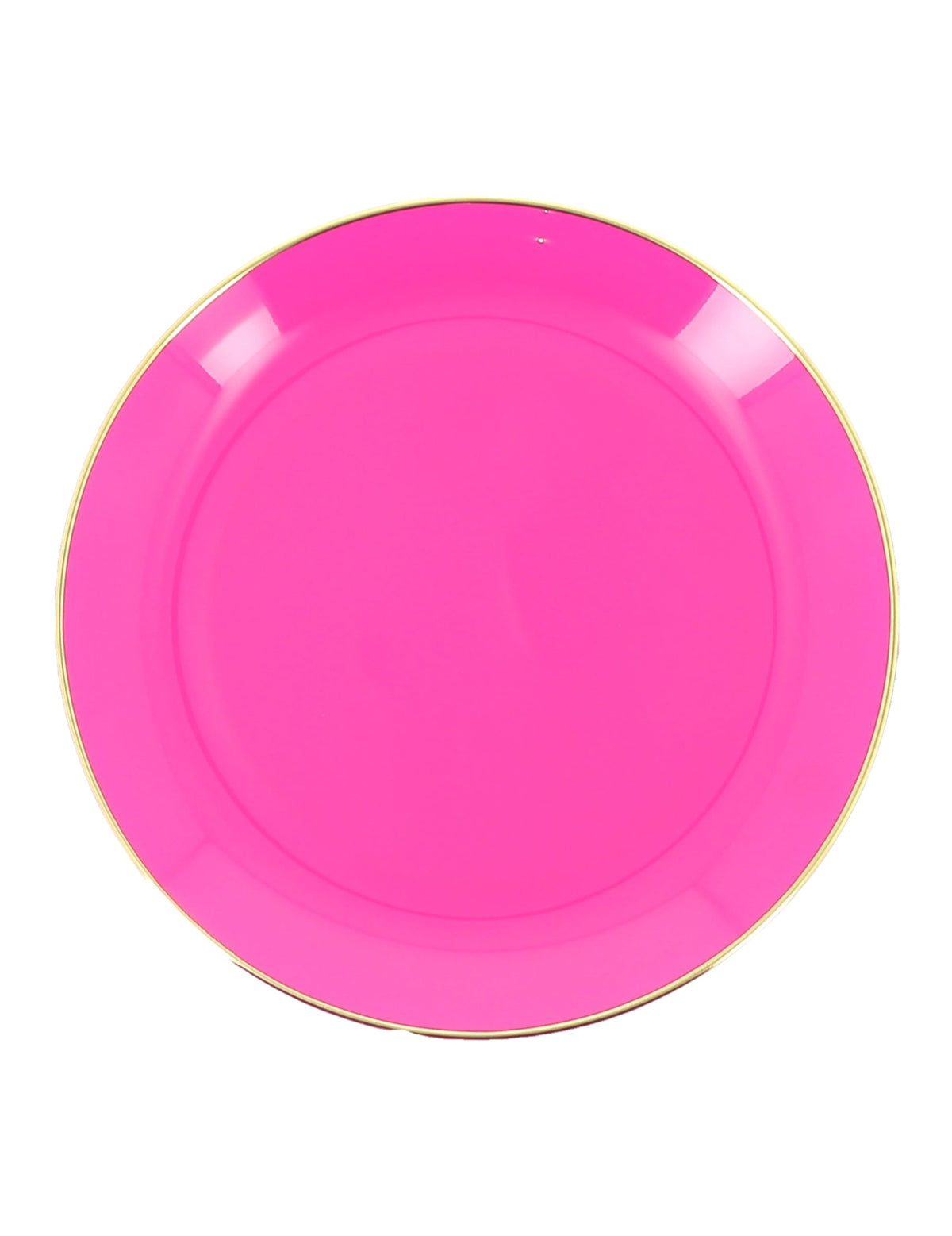 6 platos pequeños reutilizables de plástico rosa y dorado 19 cm