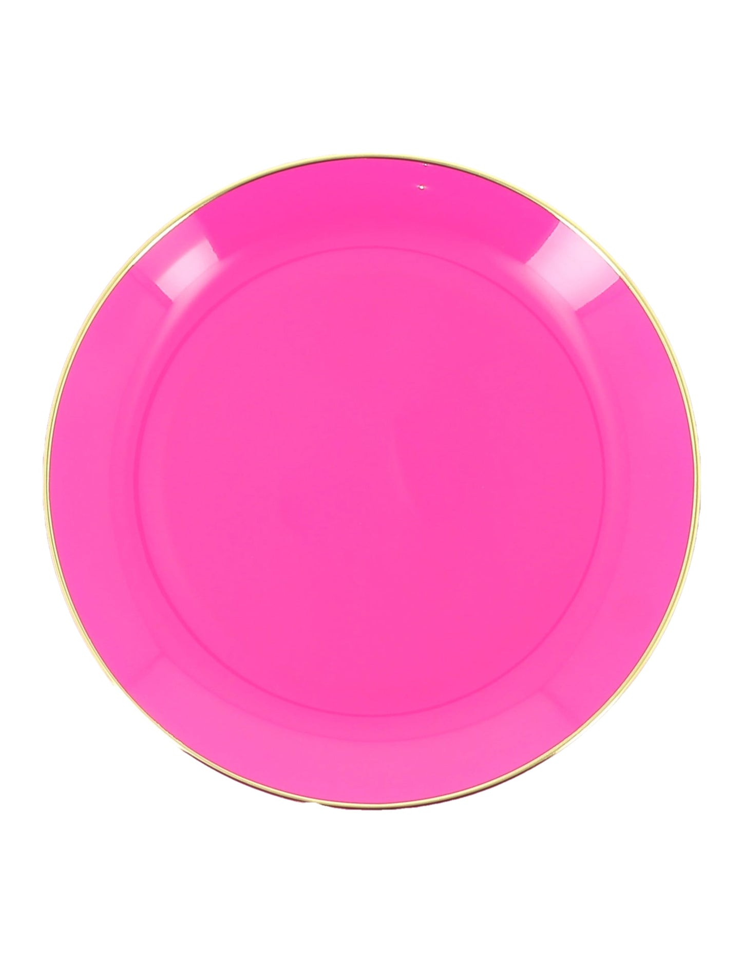 6 pequeños platos reutilizables de plástico rosa y dorado de 19 cm