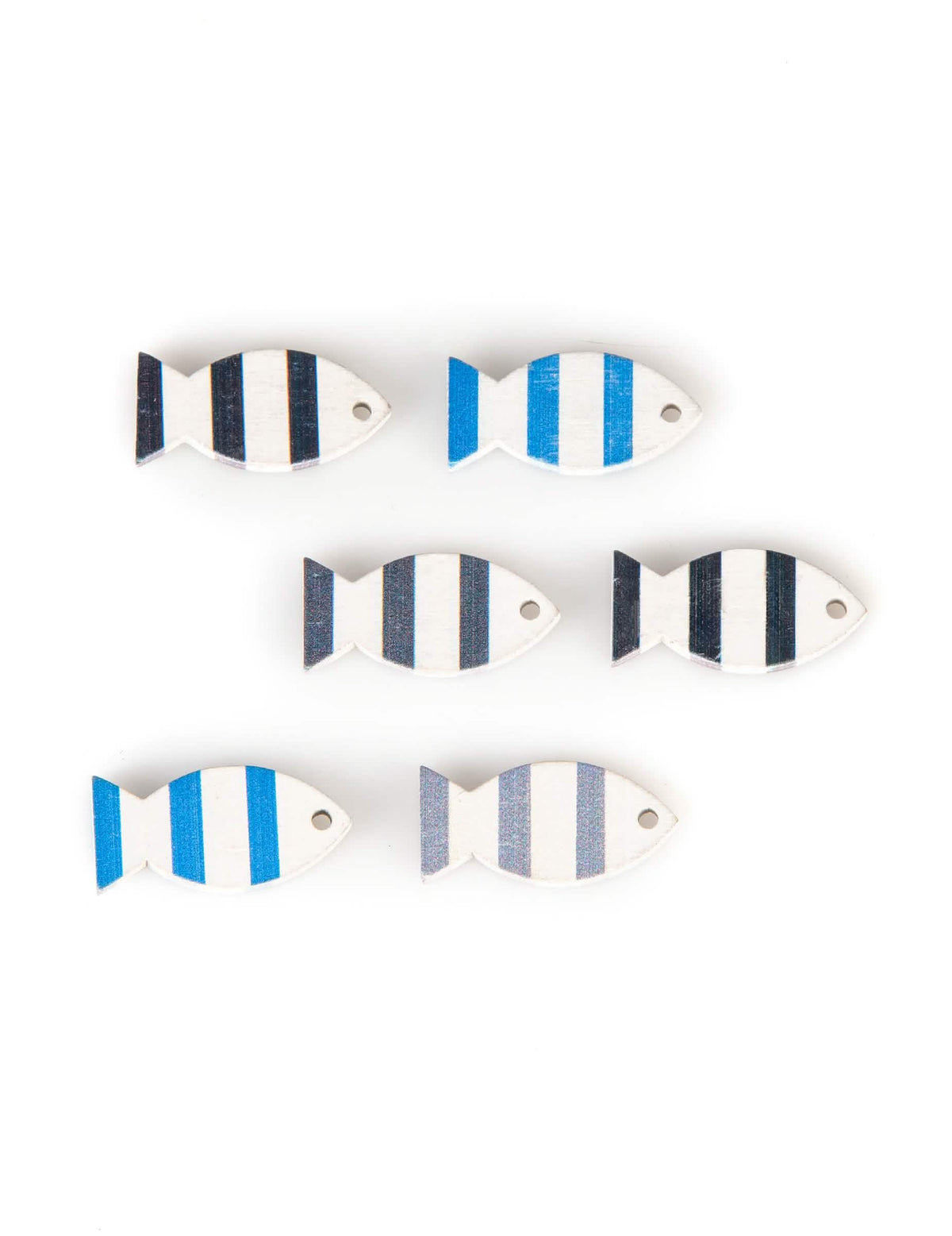 Poissons en bois décoratifs à suspendre marin pour décoration bleus et gris