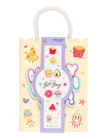 6 Bolsas de regalo de papel Kawaï Party