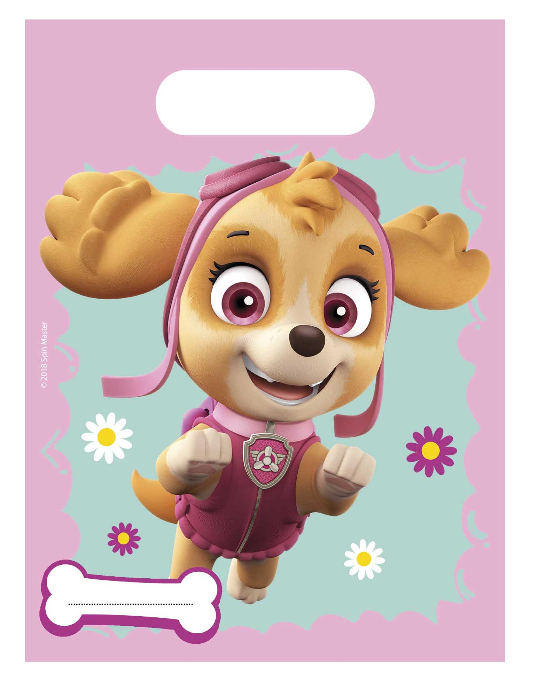 Sacs cadeaux Pat' Patrouille Stella et Everest pour enfant rose et bleu avec Stella