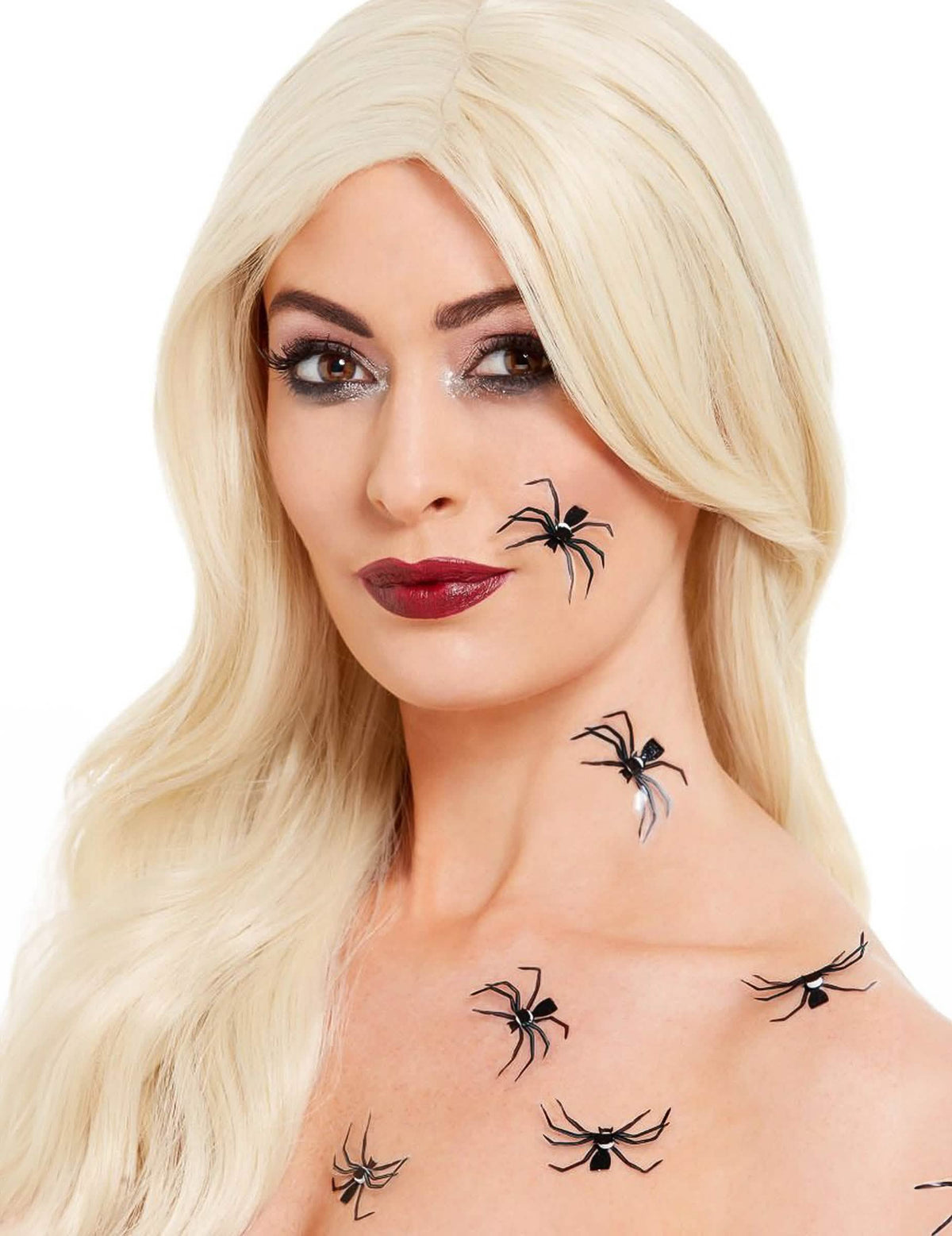 6 pegatinas para piel de araña para adulto negro