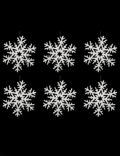 Suspensions flocons pour décoration de Noël blancs à paillettes