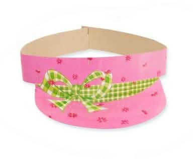 Visera de cartón Mi poni para niña rosa con motivo de lazo verde