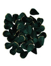 60 pétalos terciopelo verde oscuro y oro 3 x 5 cm