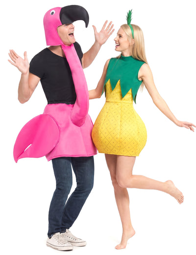 Disfraz de pareja Flamenco rosa y piña