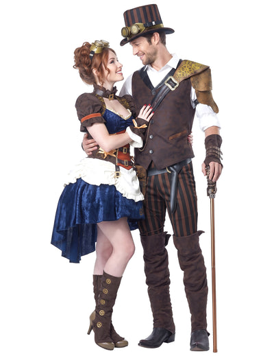 Disfraz de pareja Steampunk retro futurista para adulto